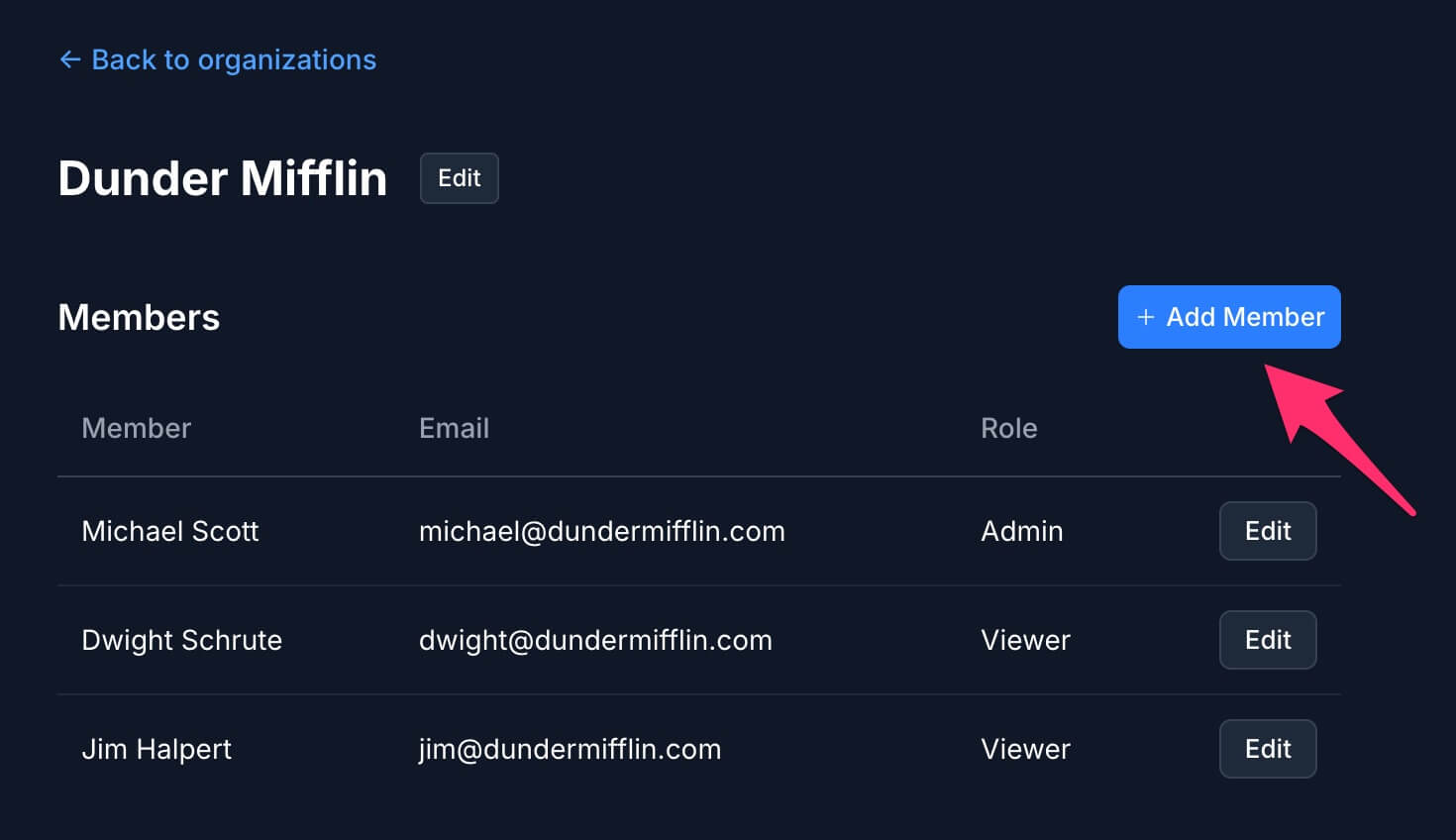 Add Team Member screenshot